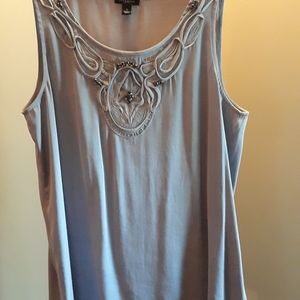 Ann Taylor Embellished Tank Lavender/Silvery Gray